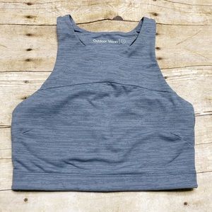 Outdoor Voices High Neck Gray Sports Bra Racerback